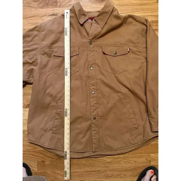 Craftsman Canvas Fleece Lined Chore Work Coat Zip Snap 5 Pockets Men's XXL 2XL - Picture 7 of 13